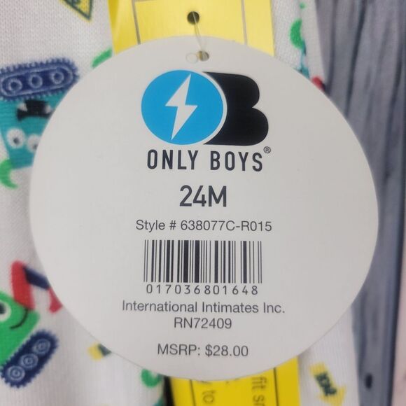 Baby Boy Footless One Piece Knit Pajamas White Size 24m - Picture 4 of 6